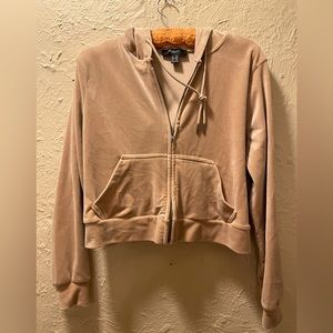 Velour Zip Up Hoodie